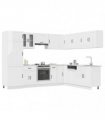 vidaXL 14 Piece Kitchen Cabinet Set "Lucca" Gloss White Engineered Wood