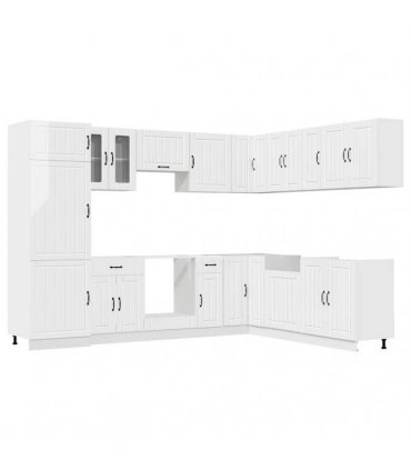vidaXL 14 Piece Kitchen Cabinet Set "Lucca" Gloss White Engineered Wood