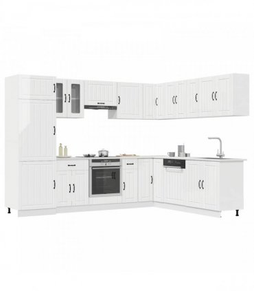 vidaXL 14 Piece Kitchen Cabinet Set "Lucca" Gloss White Engineered Wood