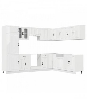 vidaXL 14 Piece Kitchen Cabinet Set "Lucca" Gloss White Engineered Wood