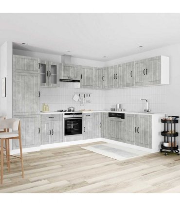 vidaXL 14 Piece Kitchen Cabinet Set "Lucca" Concrete Grey