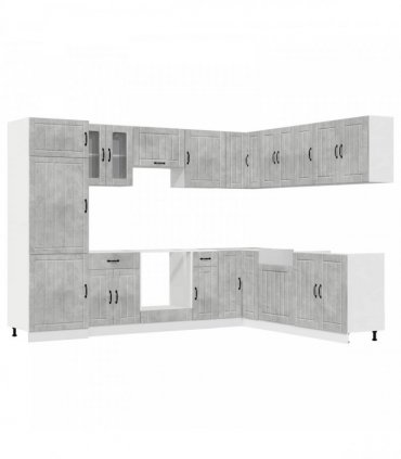 vidaXL 14 Piece Kitchen Cabinet Set "Lucca" Concrete Grey