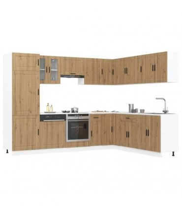 vidaXL 14 Piece Kitchen Cabinet Set "Porto" Artisan Oak Engineered Wood