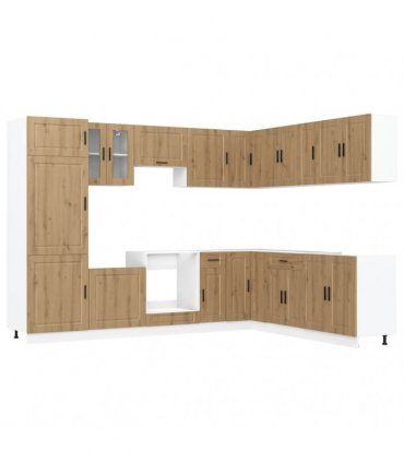 vidaXL 14 Piece Kitchen Cabinet Set "Porto" Artisan Oak Engineered Wood