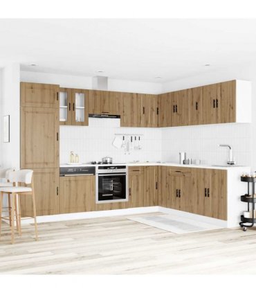 vidaXL 14 Piece Kitchen Cabinet Set "Porto" Artisan Oak Engineered Wood