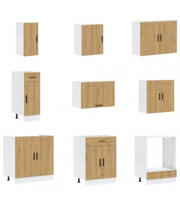 vidaXL 14 Piece Kitchen Cabinet Set "Porto" Artisan Oak Engineered Wood