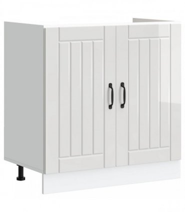 vidaXL Sink Base Cabinet Lucca 2 pcs High Gloss White Engineered Wood