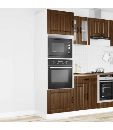 vidaXL Oven Cabinets 2 pcs "Lucca" Brown Oak Engineered Wood