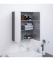 vidaXL Bathroom Mirror Cabinet 60x15x75 cm MDF Shining Grey