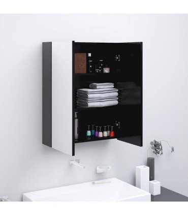 vidaXL Bathroom Mirror Cabinet 60x15x75 cm MDF Anthracite
