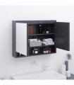 vidaXL Bathroom Mirror Cabinet 80x15x60 cm MDF Grey