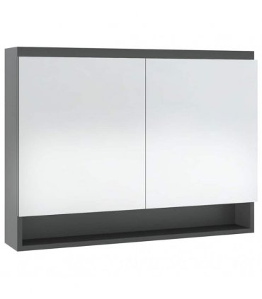 vidaXL Bathroom Mirror Cabinet 80x15x60 cm MDF Grey