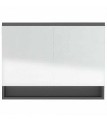 vidaXL Bathroom Mirror Cabinet 80x15x60 cm MDF Grey