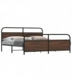 vidaXL Metal Bed Frame without Mattress Brown Oak 200x200 cm