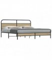vidaXL Metal Bed Frame without Mattress Smoked Oak 183x213 cm