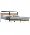 vidaXL Metal Bed Frame without Mattress Smoked Oak 200x200 cm