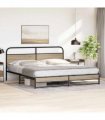 vidaXL Metal Bed Frame without Mattress Smoked Oak 200x200 cm