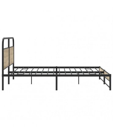 vidaXL Metal Bed Frame without Mattress Smoked Oak 200x200 cm
