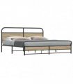 vidaXL Metal Bed Frame without Mattress Smoked Oak 183x213 cm