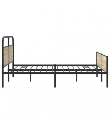 vidaXL Metal Bed Frame without Mattress Smoked Oak 193x203 cm