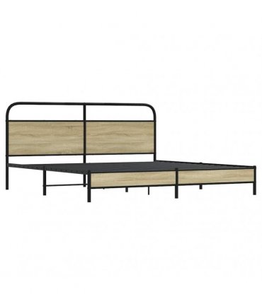vidaXL Metal Bed Frame without Mattress Sonoma Oak 183x213 cm