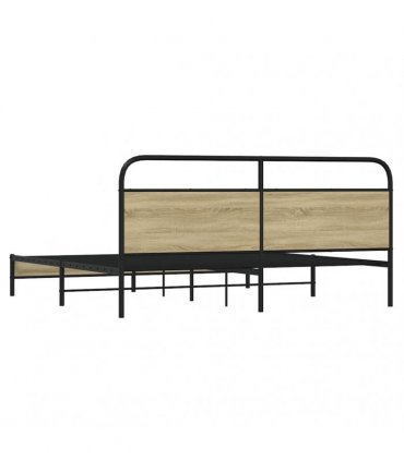 vidaXL Metal Bed Frame without Mattress Sonoma Oak 183x213 cm
