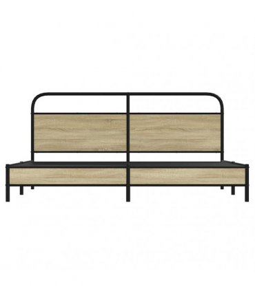 vidaXL Metal Bed Frame without Mattress Sonoma Oak 200x200 cm