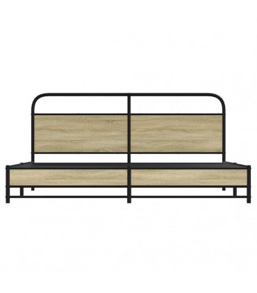 vidaXL Metal Bed Frame without Mattress Sonoma Oak 183x213 cm