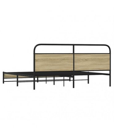 vidaXL Metal Bed Frame without Mattress Sonoma Oak 193x203 cm