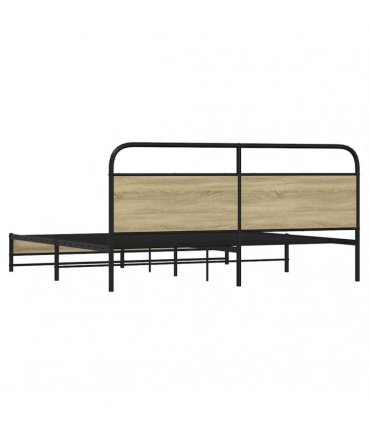 vidaXL Metal Bed Frame without Mattress Sonoma Oak 200x200 cm