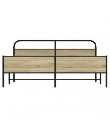 vidaXL Metal Bed Frame without Mattress Sonoma Oak 183x213 cm