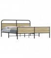 vidaXL Metal Bed Frame without Mattress Sonoma Oak 200x200 cm
