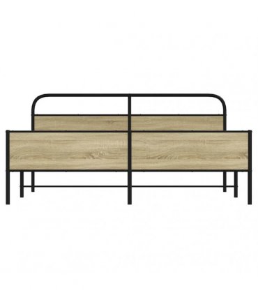 vidaXL Metal Bed Frame without Mattress Sonoma Oak 200x200 cm