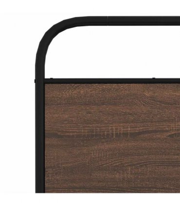 vidaXL Metal Bed Frame without Mattress Brown Oak 150x200 cm