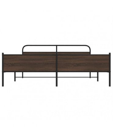 vidaXL Metal Bed Frame without Mattress Brown Oak 183x213 cm