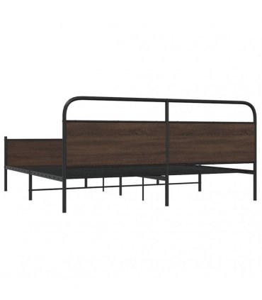 vidaXL Metal Bed Frame without Mattress Brown Oak 183x213 cm
