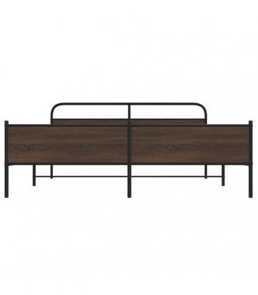 vidaXL Metal Bed Frame without Mattress Brown Oak 200x200 cm