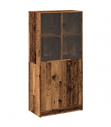 vidaXL Highboard with Doors Old Wood 68x37x142 cm Engineered Wood