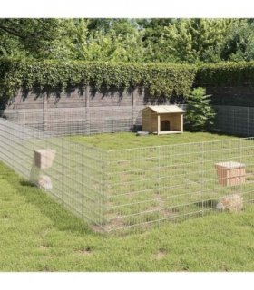 vidaXL Free Range Animal Enclosure 48-Panel 54x80 cm Galvanised Iron