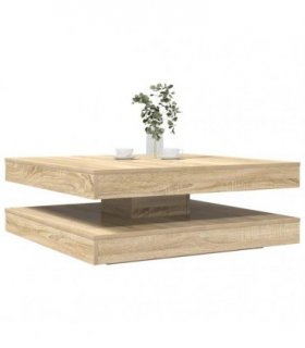 vidaXL Coffee Table 360-Degree Rotatable Sonoma Oak 90x90x34,5 cm