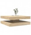 vidaXL Coffee Table 360-Degree Rotatable Sonoma Oak 90x90x34,5 cm
