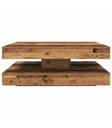 vidaXL Coffee Table 360-Degree Rotatable Old Wood 90x90x34,5 cm