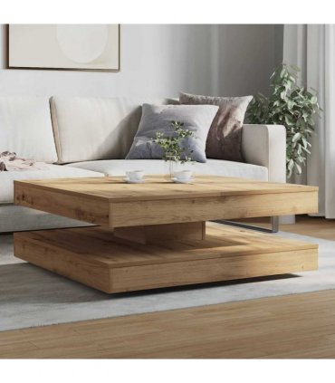 vidaXL Coffee Table 360-Degree Rotatable Artisan Oak 90x90x34,5 cm