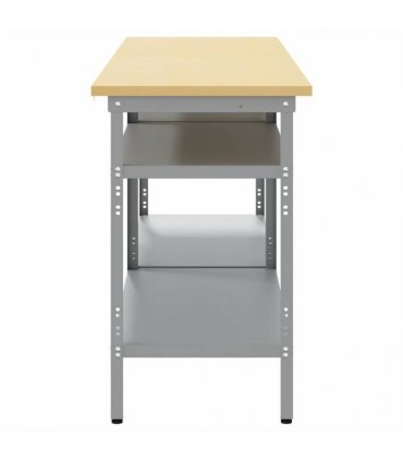 vidaXL Work Bench Set 2 pcs Beige and Grey 200 x 55 x 85 cm Steel