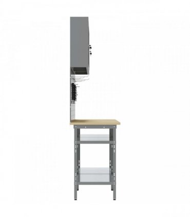vidaXL Work Bench Set 8 pcs Black and Grey 200 x 55 x 200 cm Steel