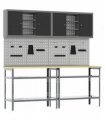 vidaXL Work Bench Set 8 pcs Black and Grey 200 x 55 x 200 cm Steel