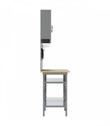 vidaXL Work Bench Set 8 pcs Black and Grey 200 x 55 x 200 cm Steel
