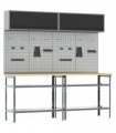 vidaXL Work Bench Set 8 pcs Black and Grey 200 x 55 x 200 cm Steel