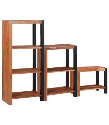 vidaXL Bookshelf 6-Tier 3 pcs 50 x 30 x 110 cm Solid Acacia Wood Brown