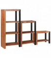 vidaXL Bookshelf 6-Tier 3 pcs 50 x 30 x 110 cm Solid Acacia Wood Brown